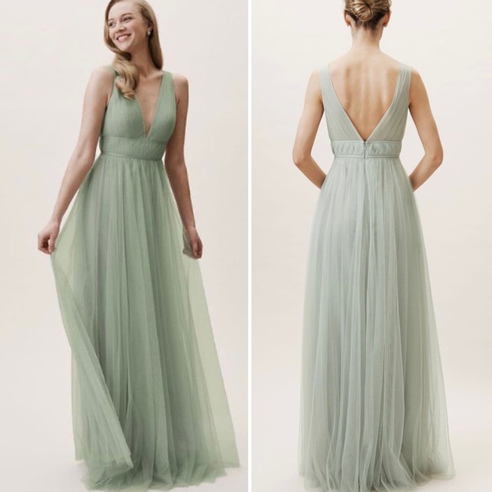 Jenny Yoo BHLDN Sarita Tulle Dress 16 in Light Green